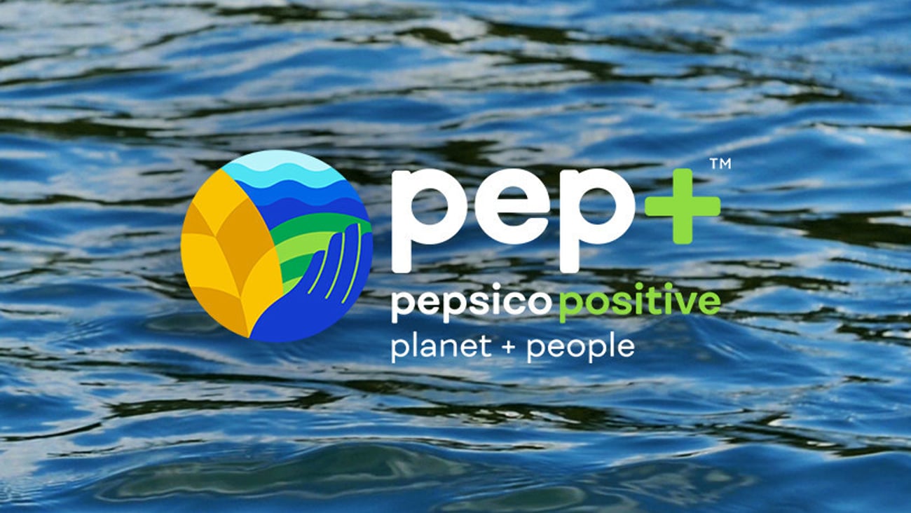 Pep+ logo - Pepsi's sustainability initiative