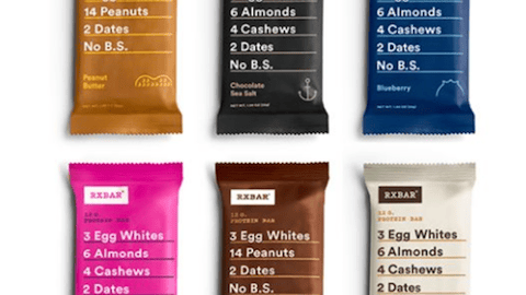 RXBAR sample pack, acquired by Kellogg