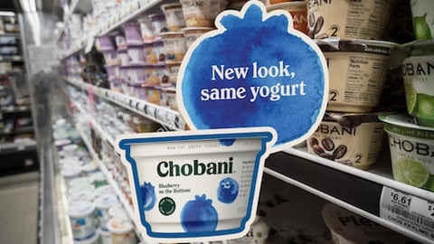 Chobani new packaging in store