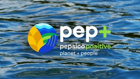 Pep+ logo - Pepsi's sustainability initiative