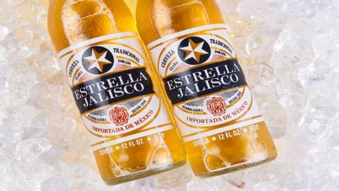 Estrella Jalisco beer on ice