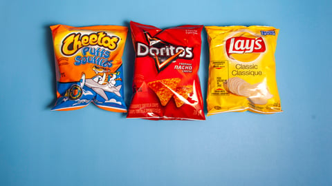 Chip bags like Cheetos, Doritos and Lays