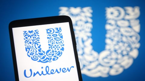 Unilever logo on mobile phone