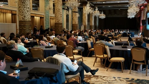 A captivated audience lends an ear during the Analytics Unite 2022 keynote. 