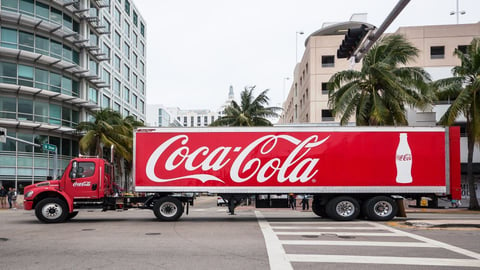 Coca cola truck parked on the street