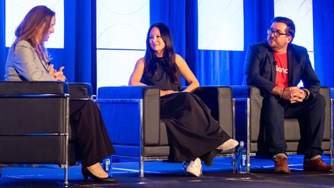 From left: Elizabeth Christenson, editor of Retail Leader and panel moderator; Quynh Dang, VP of brand at Nanit; and TJ Hanel, director of omni e-commerce demand and platform lead at Kellanova