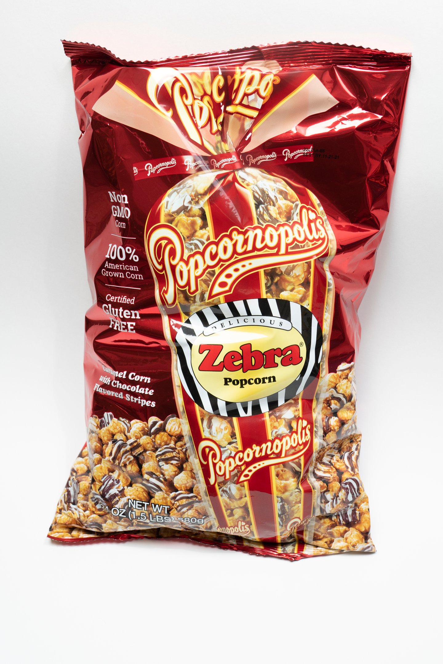 Popcornopolis zebra popcorn bag