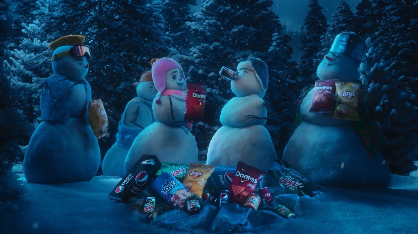 Frito Lay snowman commercial screenshot