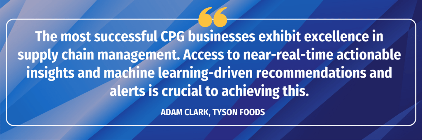 Which companies use AI in the supply chain Tyson Foods Adam Clark quote