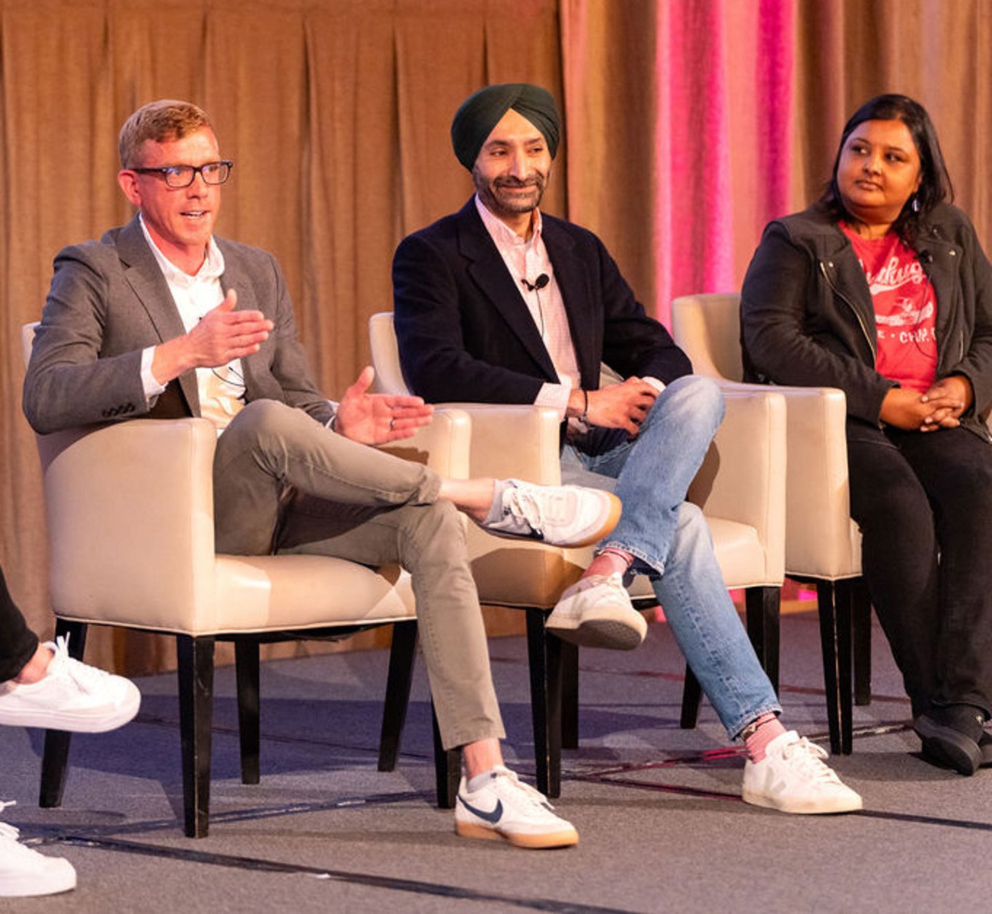 From left: Patrick Lawler, Manbir Paul, Shruti Thaker