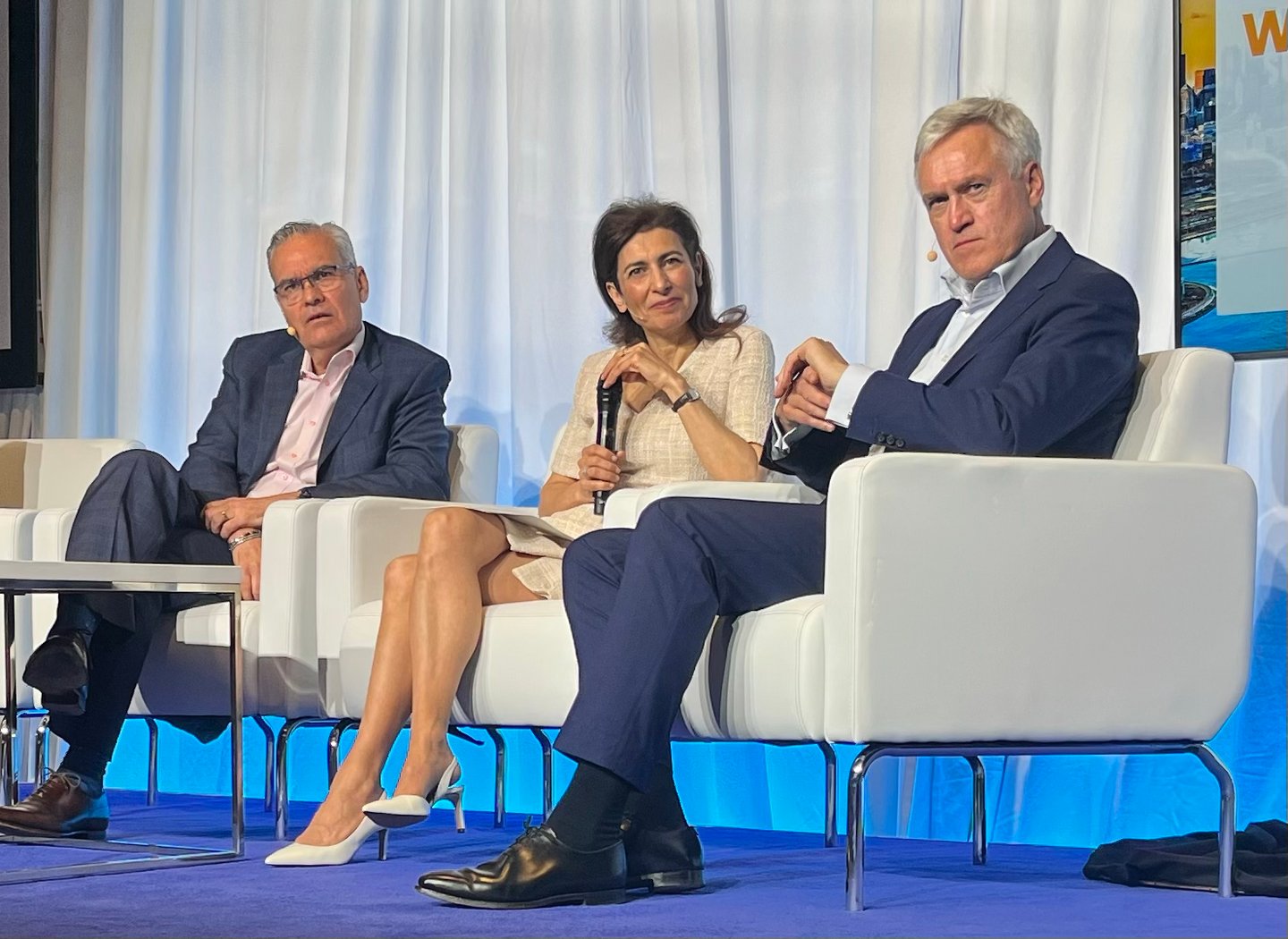 From left: Brian McNamara, CEO, Haleon; Ayla Ziz, chief customer officer, SVP commercial Europe, Danone; and Frans Muller, president & CEO, Ahold Delhaize