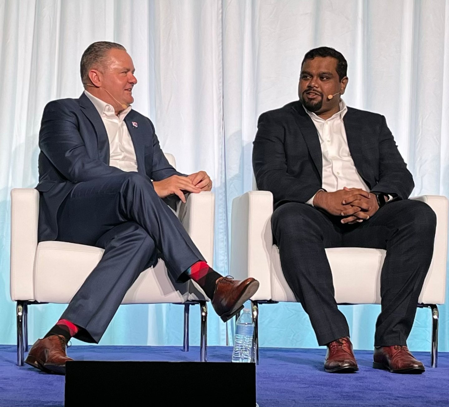 From left: Justin Honaman,  head, worldwide retail and consumer goods go-to-market AWS, and Deepak Jose, Deepak Jose, global senior director and head of one demand data and analytics solutions, Mars