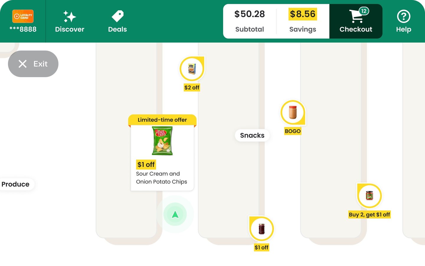 In-store gamified quests on Caper Carts. Source: Instacart