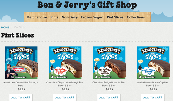 Ben & Jerry's Online Sales