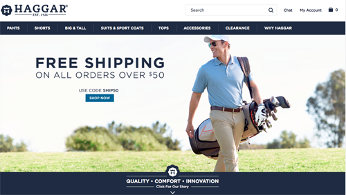 Haggar Revamps Website | Consumer Goods Technology