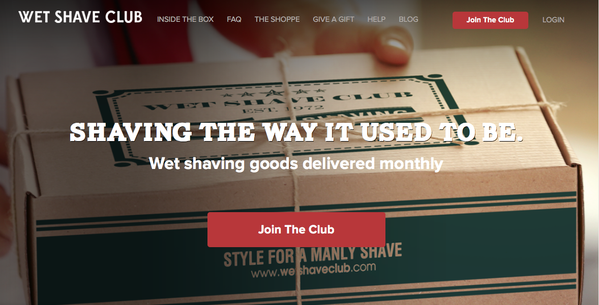 Wet Shave Club home page