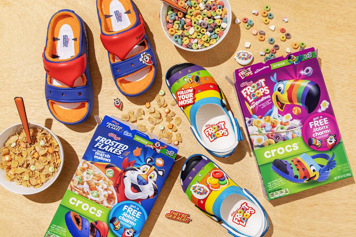 WK Kellogg collaborated with Crocs for co-branded cereal and footwear. 