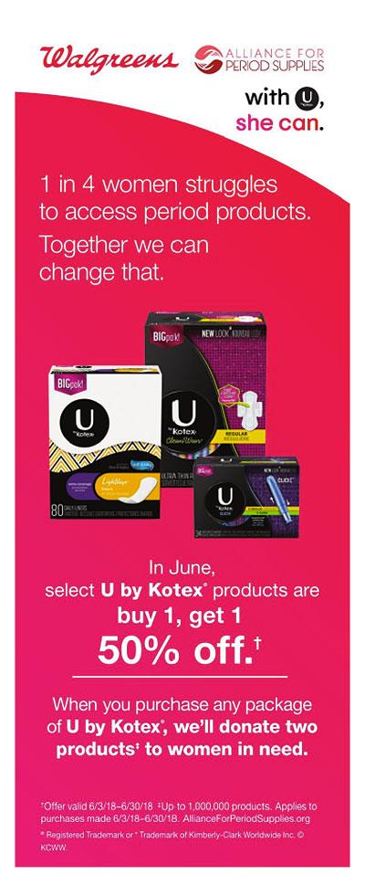 U by Kotex Walgreens
