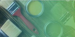 paint brush and paint cans