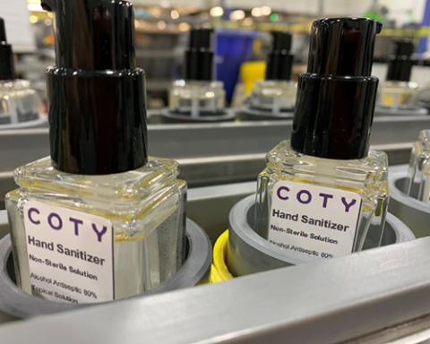 Coty expects to produce tens of thousands of units of hand sanitizer each week.