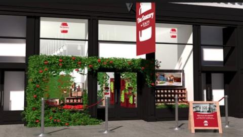 The exterior of the Saucery's virtual rendering.