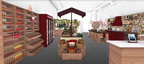 The interior of the Saucery's virtual rendering.