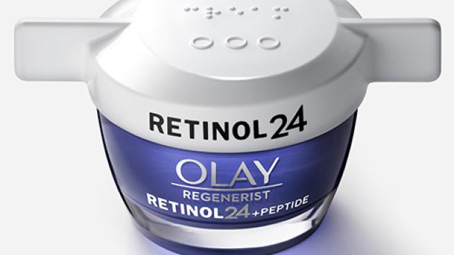 The Olay Easy Open lid has a winged cap and extra-grip design. 