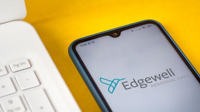 Edgewell logo on mobile phone