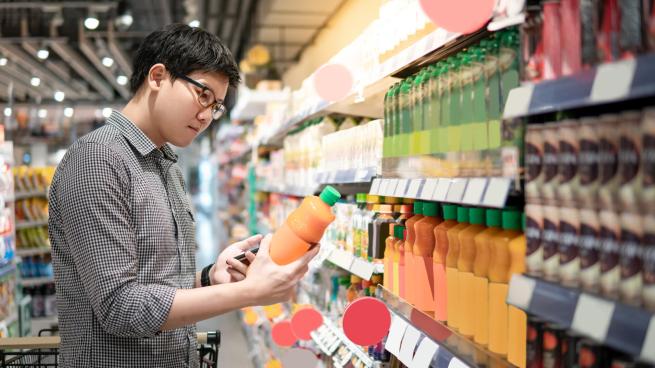 consumer shopping shelf