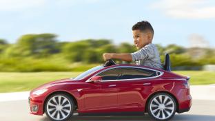 Red top flyer tesla